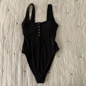 Aerie ribbed Henley one piece, medium long